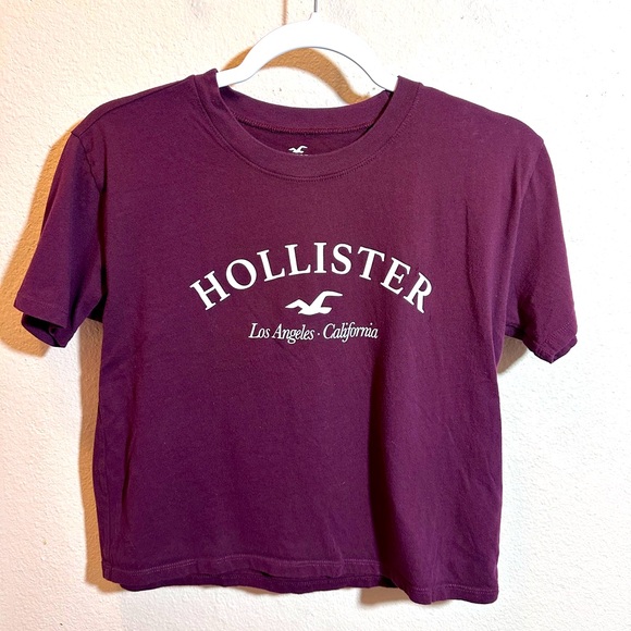 Hollister Tops - HOLLISTER. XS cropped maroon HOLLISTER top. 100% Cotton
